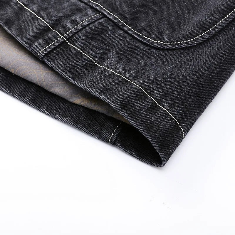 Chaqueta Vaquera Estilo Blazer con Cuello de Solapa para Hombre