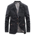 Chaqueta Vaquera Estilo Blazer con Cuello de Solapa para Hombre