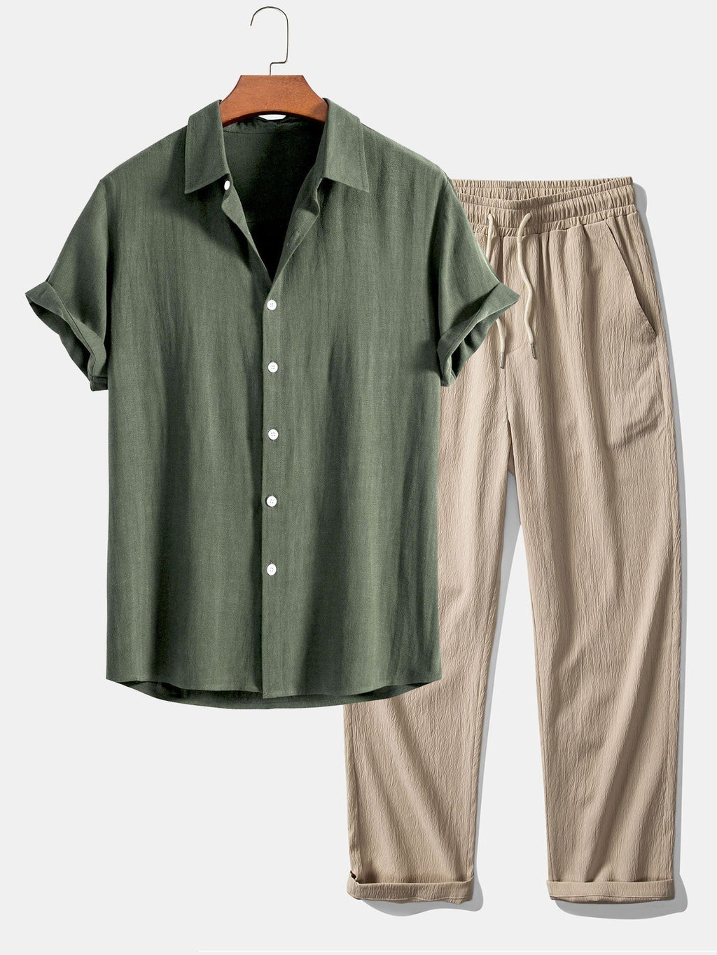 Conjunto Casual de Camisa y Pantalón Corto para Hombre