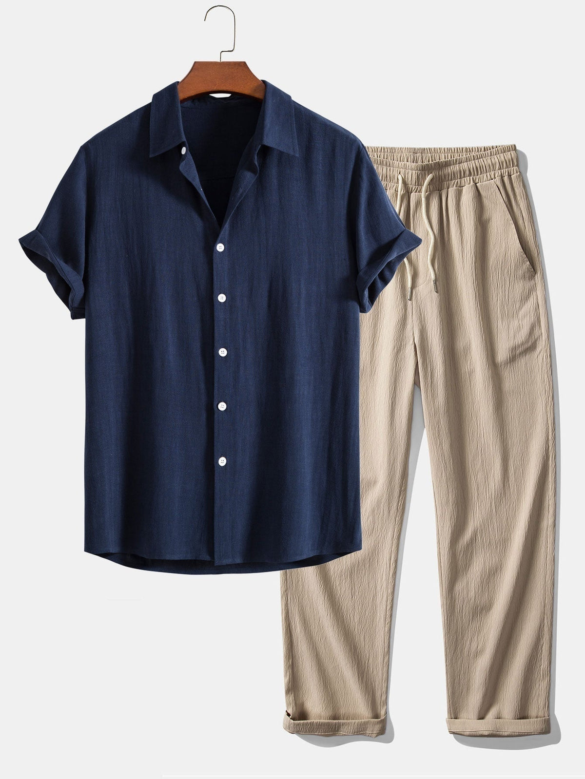 Conjunto Casual de Camisa y Pantalón Corto para Hombre