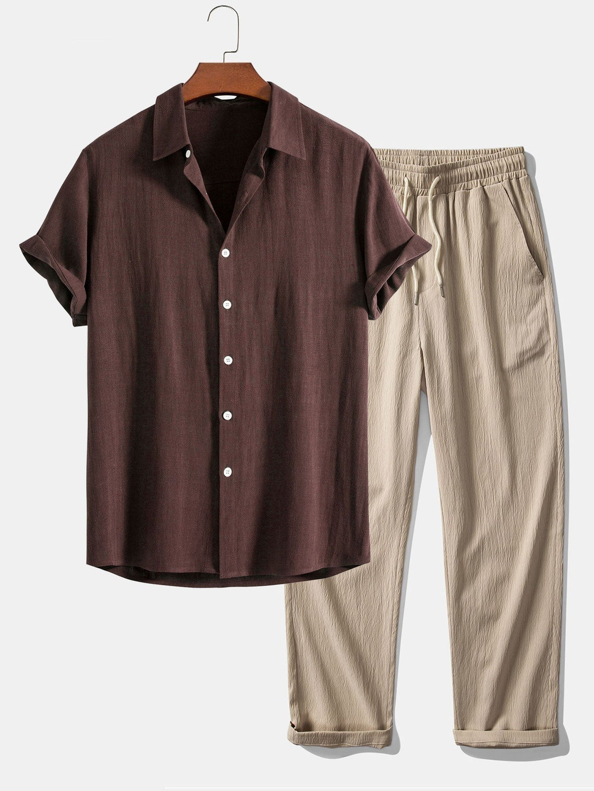 Conjunto Casual de Camisa y Pantalón Corto para Hombre