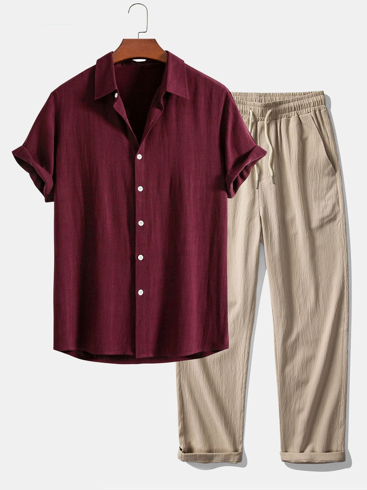 Conjunto Casual de Camisa y Pantalón Corto para Hombre