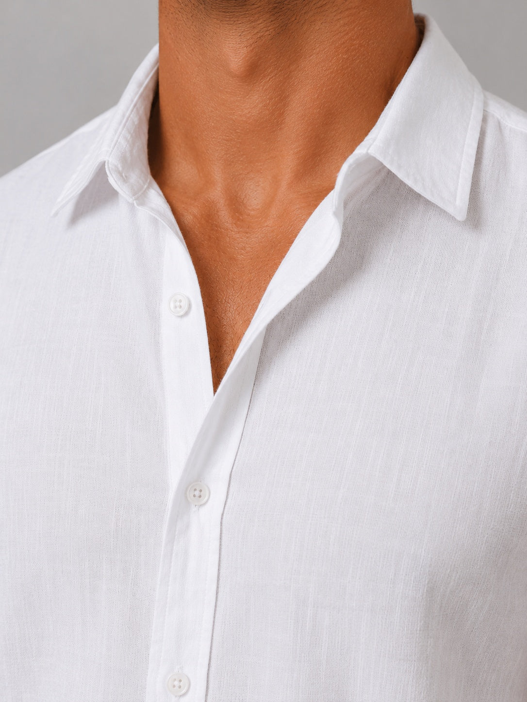 Conjunto de Lino Camisa Manga Corta y Pantalón Corto Hombre