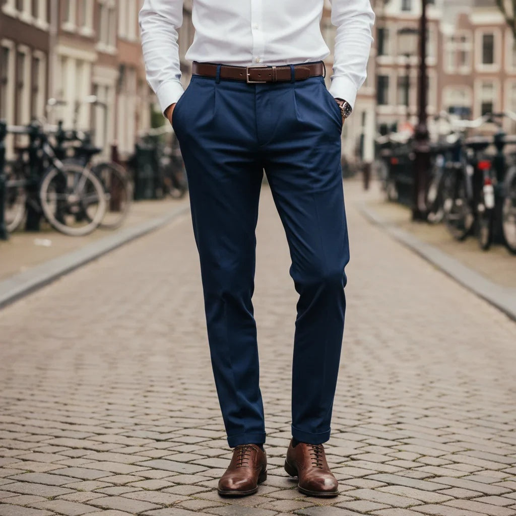 Pantalón de Vestir con Pinzas Corte Slim para Hombre