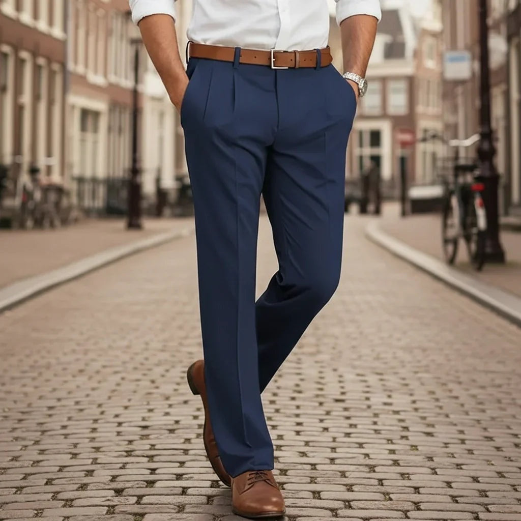 Pantalón de Vestir con Pinzas Corte Slim para Hombre
