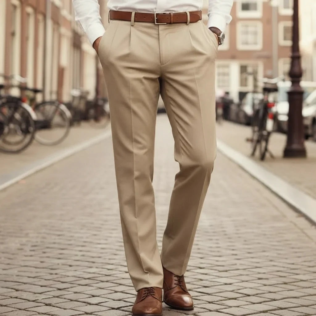 Pantalón de Vestir con Pinzas Corte Slim para Hombre