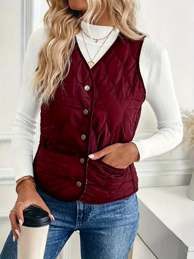 Alba | Chaleco Acolchado Reversible Mujer Forro Sherpa
