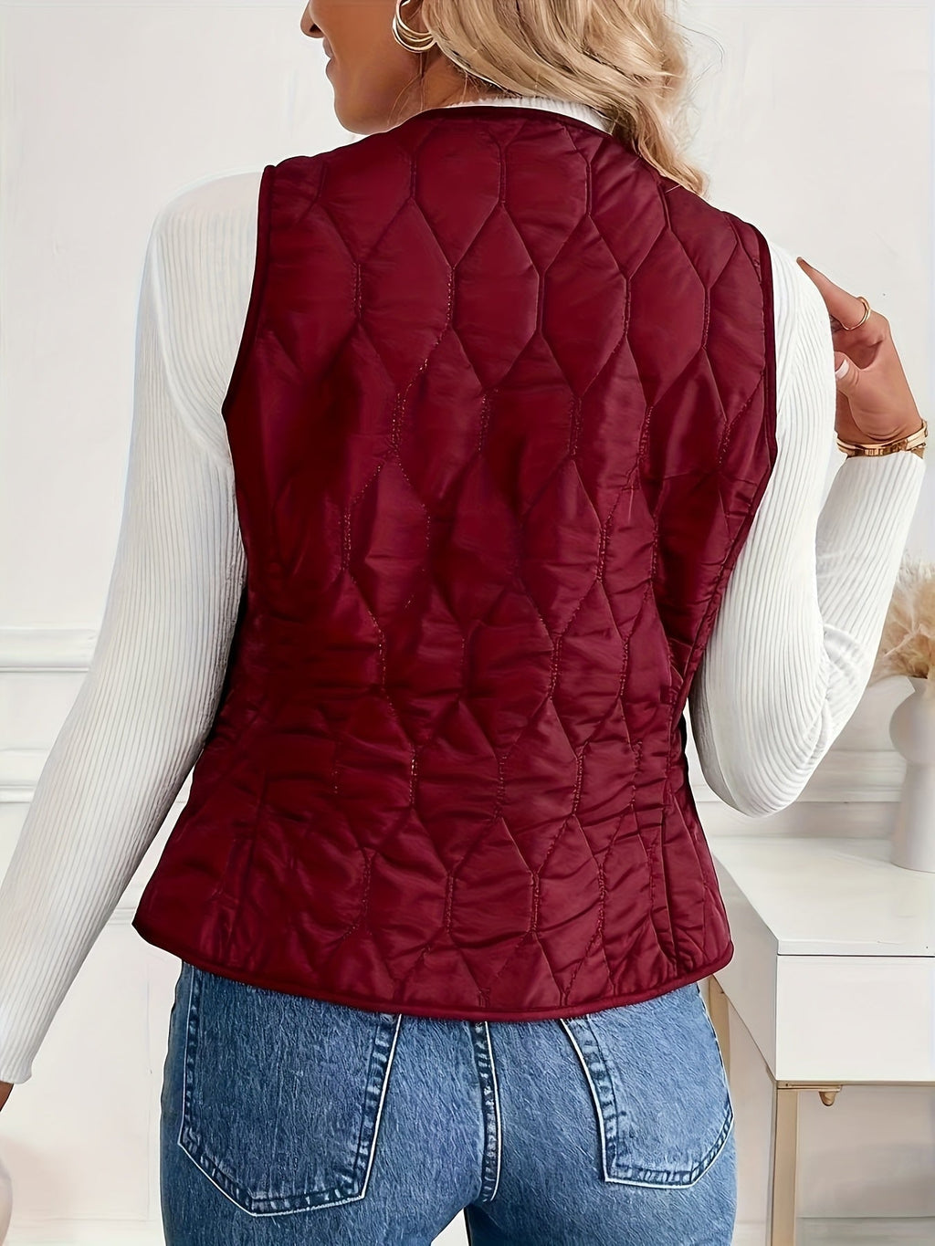 Alba | Chaleco Acolchado Reversible Mujer Forro Sherpa