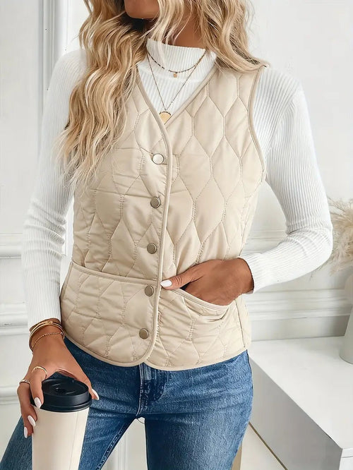 Alba | Chaleco Acolchado Reversible Mujer Forro Sherpa