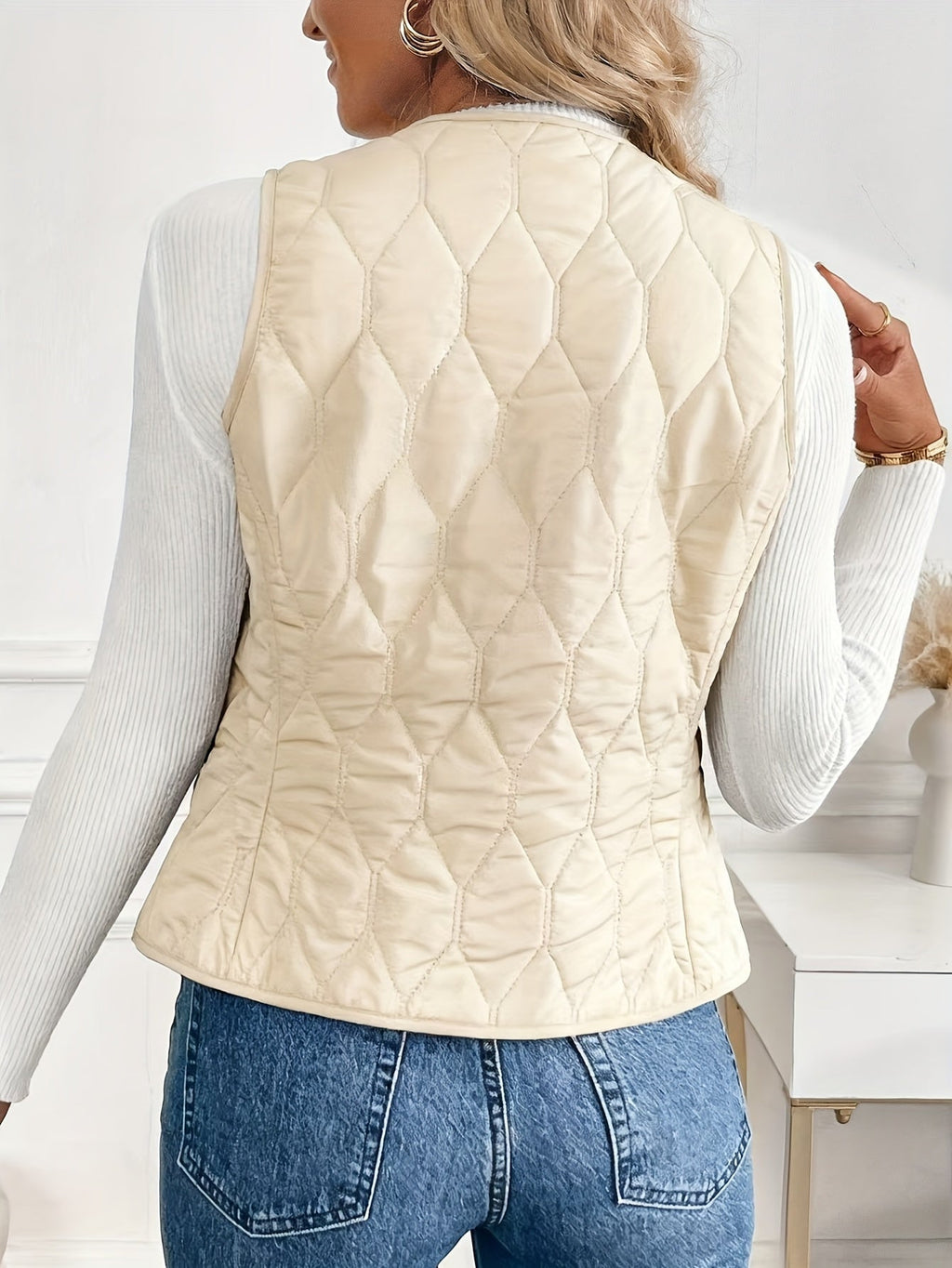 Alba | Chaleco Acolchado Reversible Mujer Forro Sherpa
