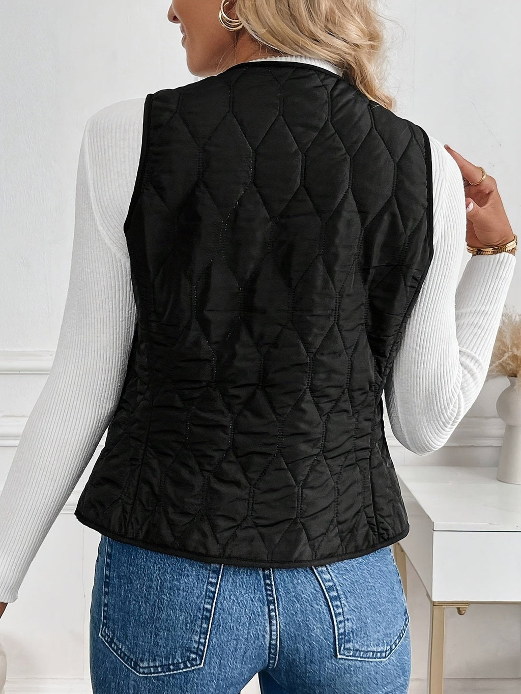 Alba | Chaleco Acolchado Reversible Mujer Forro Sherpa