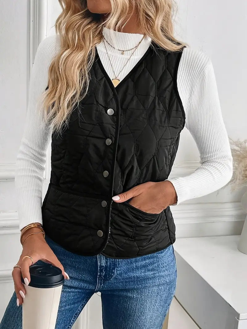 Alba | Chaleco Acolchado Reversible Mujer Forro Sherpa