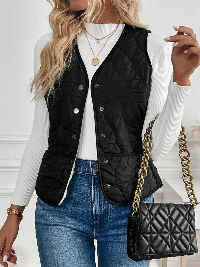 Alba | Chaleco Acolchado Reversible Mujer Forro Sherpa