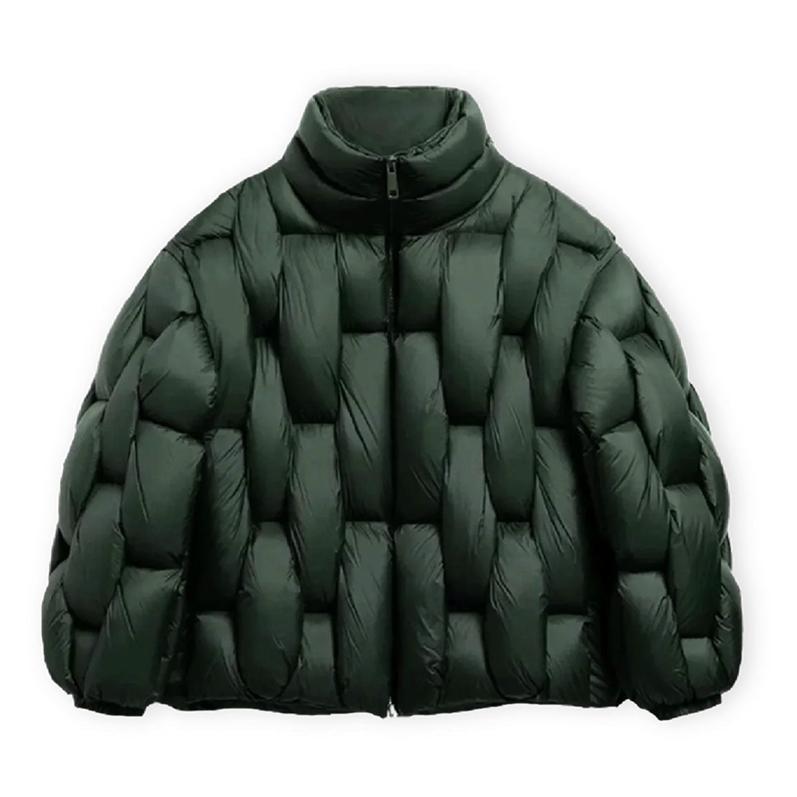 Chaqueta de Plumas Oversize Cuello Alto para Mujer