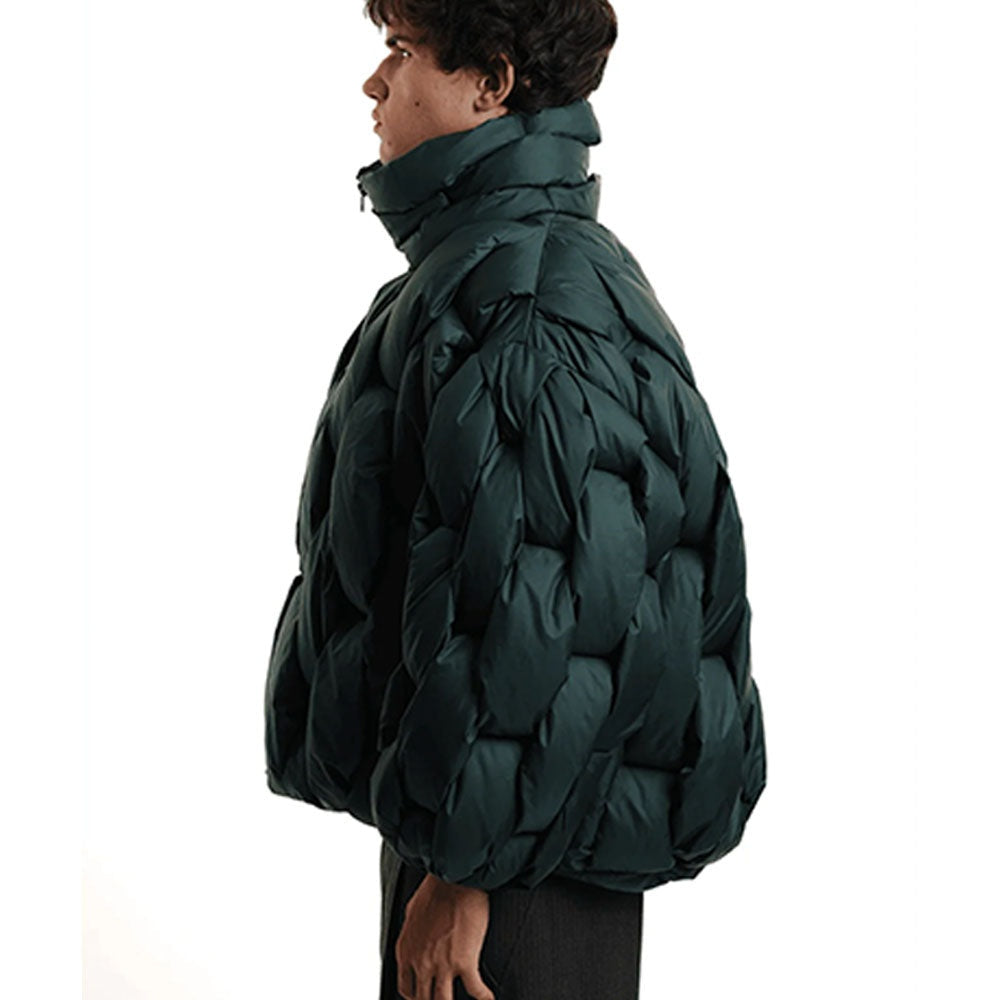 Chaqueta de Plumas Oversize Cuello Alto para Mujer
