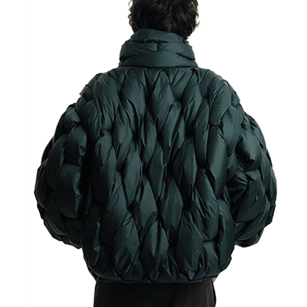 Chaqueta de Plumas Oversize Cuello Alto para Mujer