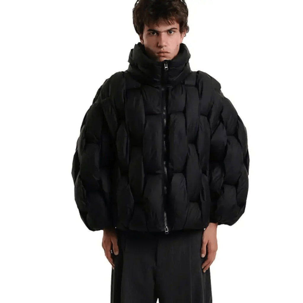 Chaqueta de Plumas Oversize Cuello Alto para Mujer