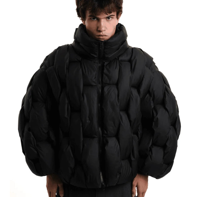 Chaqueta de Plumas Oversize Cuello Alto para Mujer