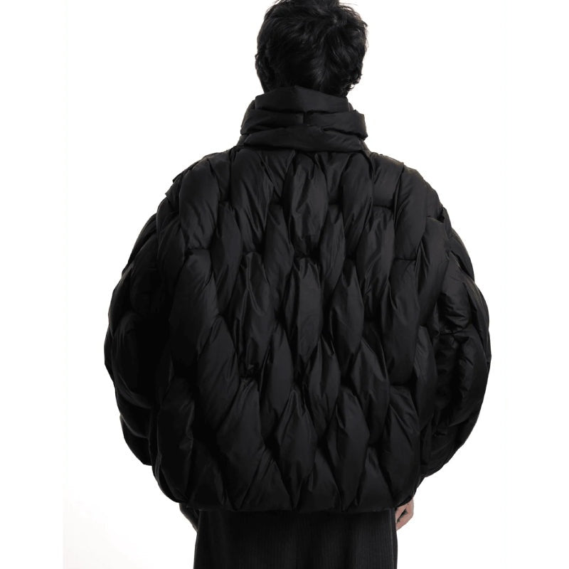 Chaqueta de Plumas Oversize Cuello Alto para Mujer