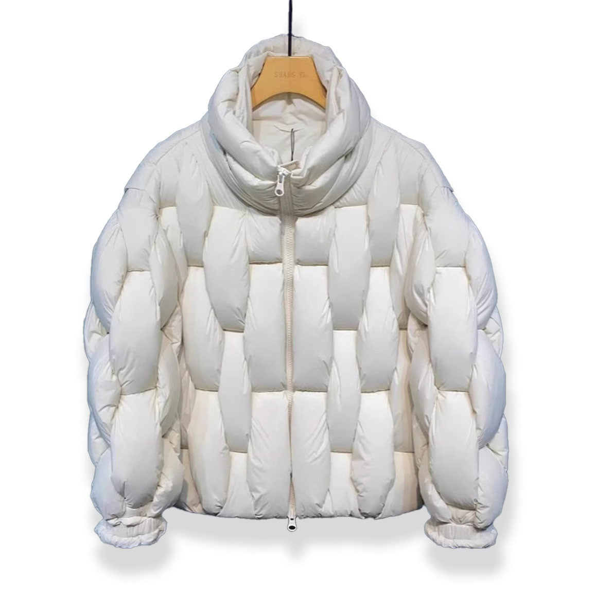 Chaqueta de Plumas Oversize Cuello Alto para Mujer
