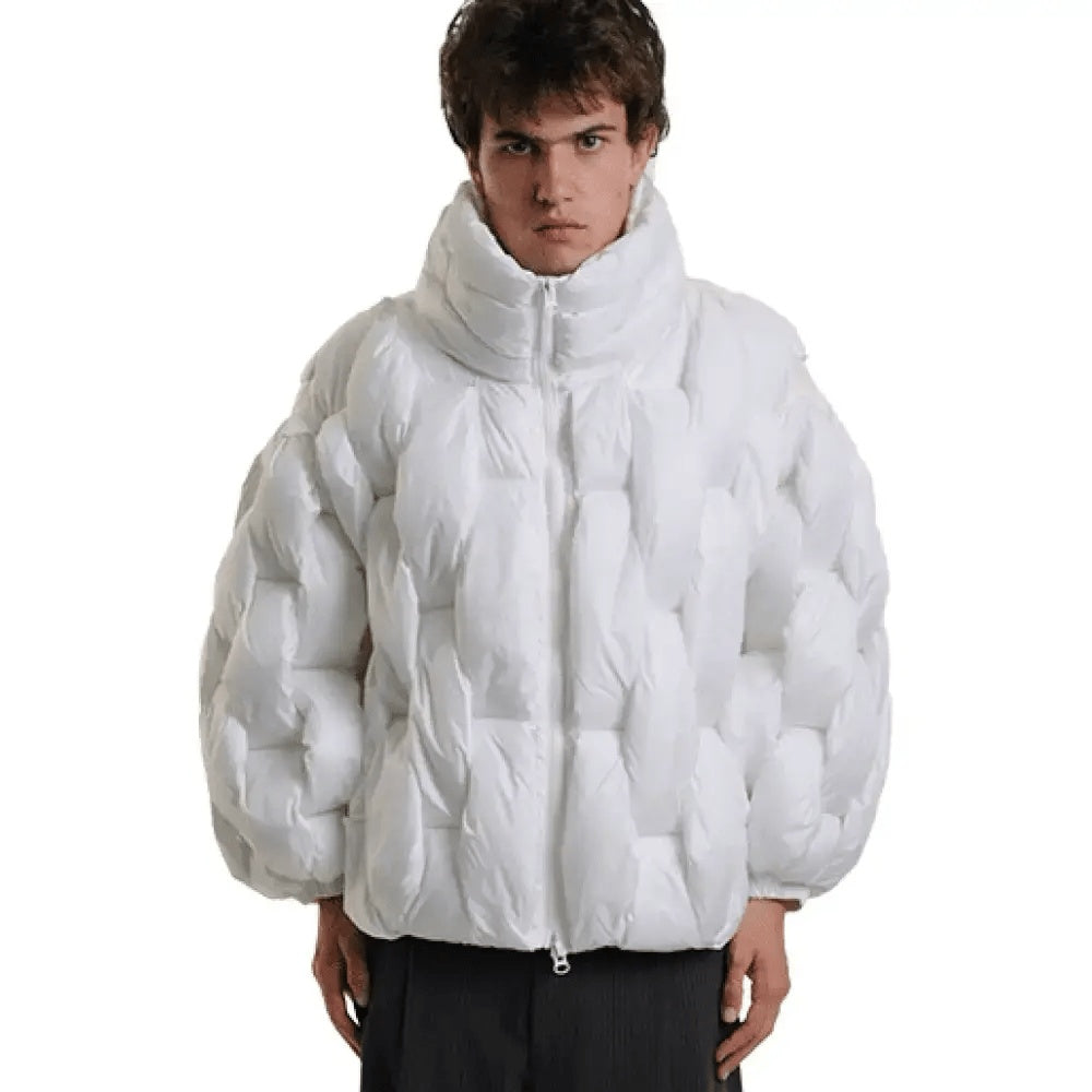 Chaqueta de Plumas Oversize Cuello Alto para Mujer
