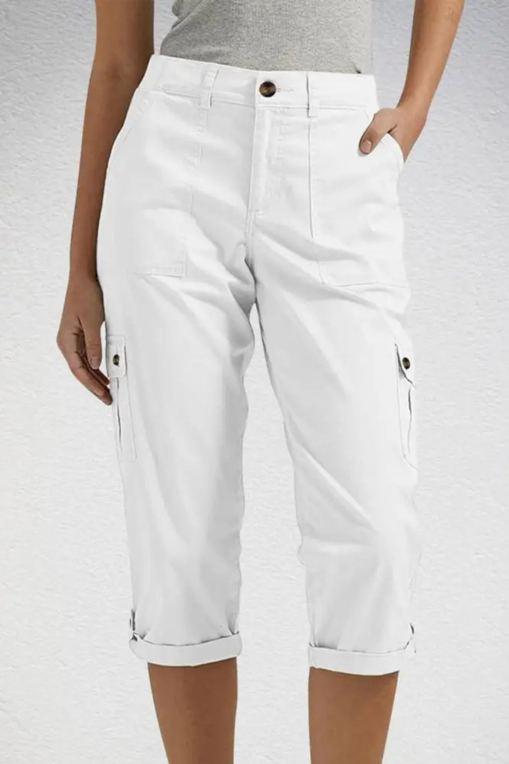 Berta Mujer Pantalones Cargo Cortos Bolsillos Laterales