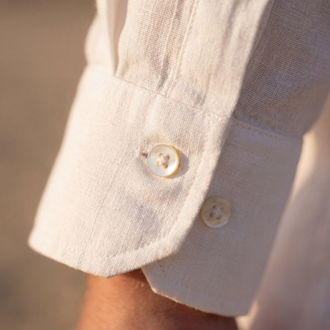 Bolsillo Lino | Camisa de Lino Hombre Manga Larga Bolsillo