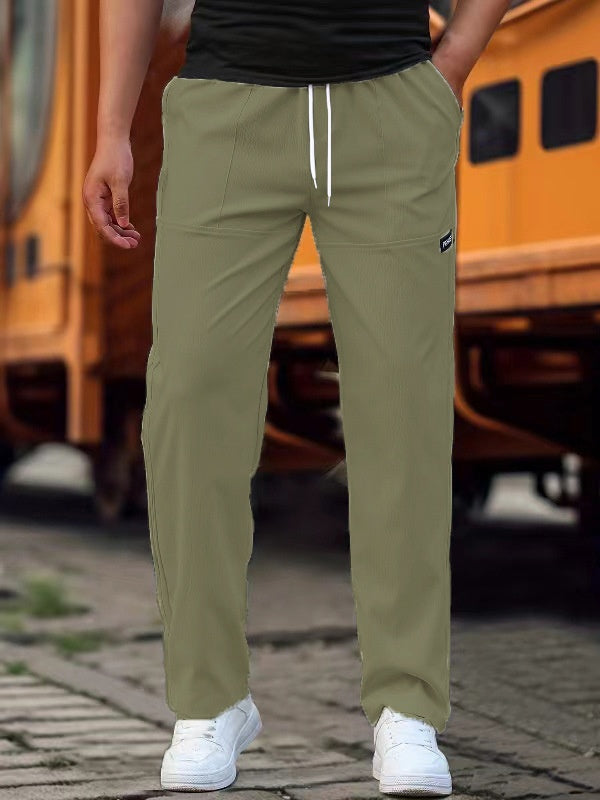 Pantalón de Chándal Corte Recto Cintura Elástica para Hombre