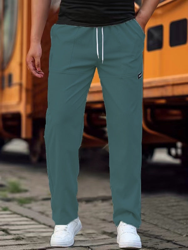Pantalón de Chándal Corte Recto Cintura Elástica para Hombre