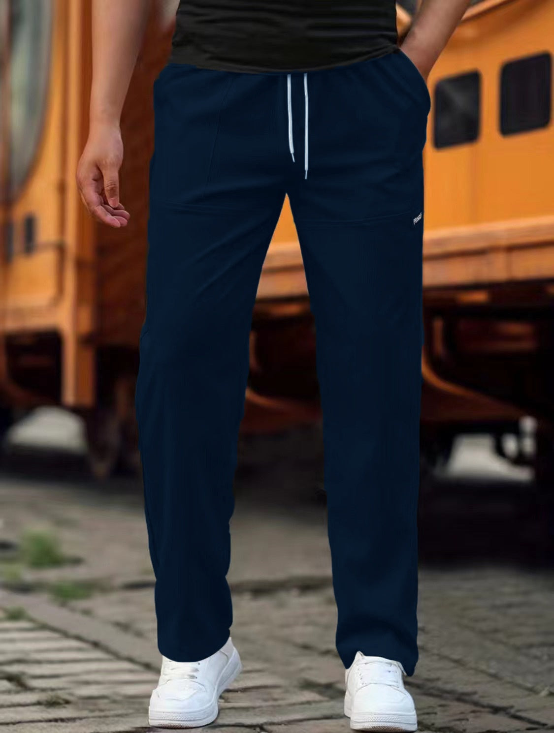 Pantalón de Chándal Corte Recto Cintura Elástica para Hombre
