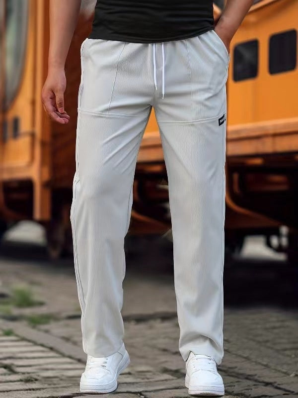 Pantalón de Chándal Corte Recto Cintura Elástica para Hombre