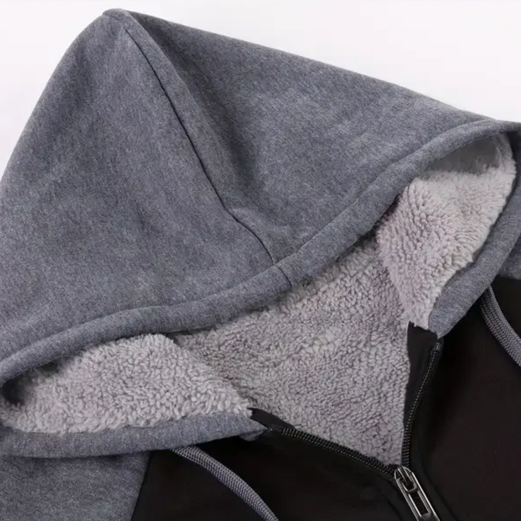 Sudadera con Cremallera y Forro Sherpa con Capucha para Hombre