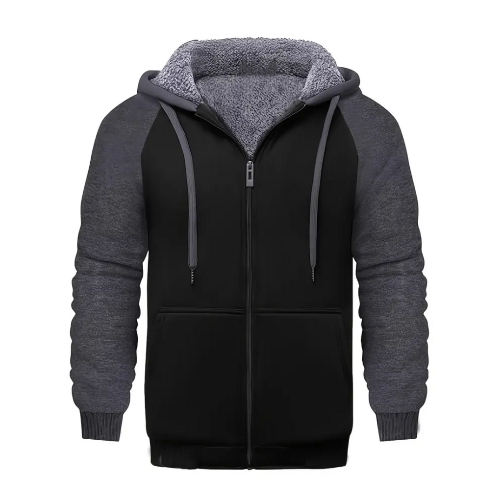Sudadera con Cremallera y Forro Sherpa con Capucha para Hombre
