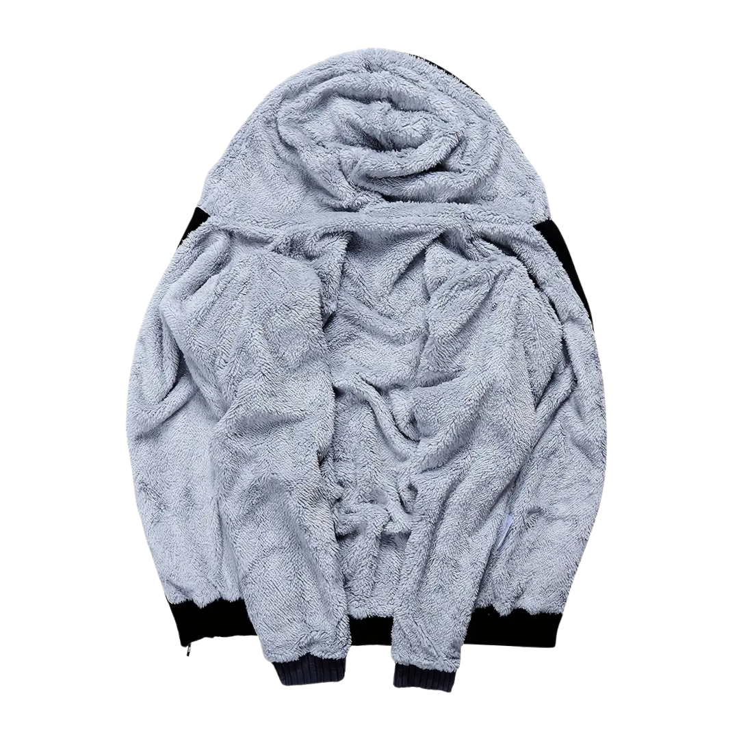 Sudadera con Cremallera y Forro Sherpa con Capucha para Hombre