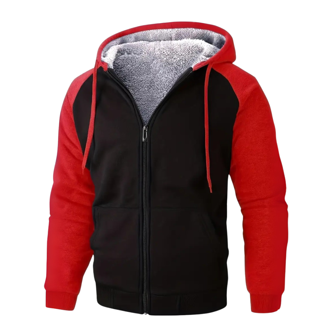 Sudadera con Cremallera y Forro Sherpa con Capucha para Hombre