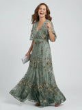 Vestido Largo Halter Estampado Floral Escote V