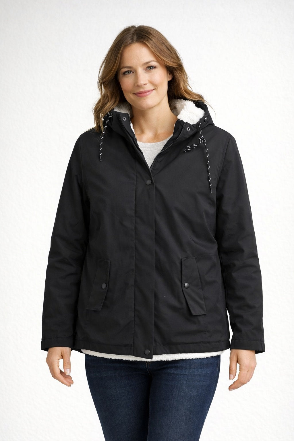 Chaqueta Impermeable con Forro Borreguito para Mujer