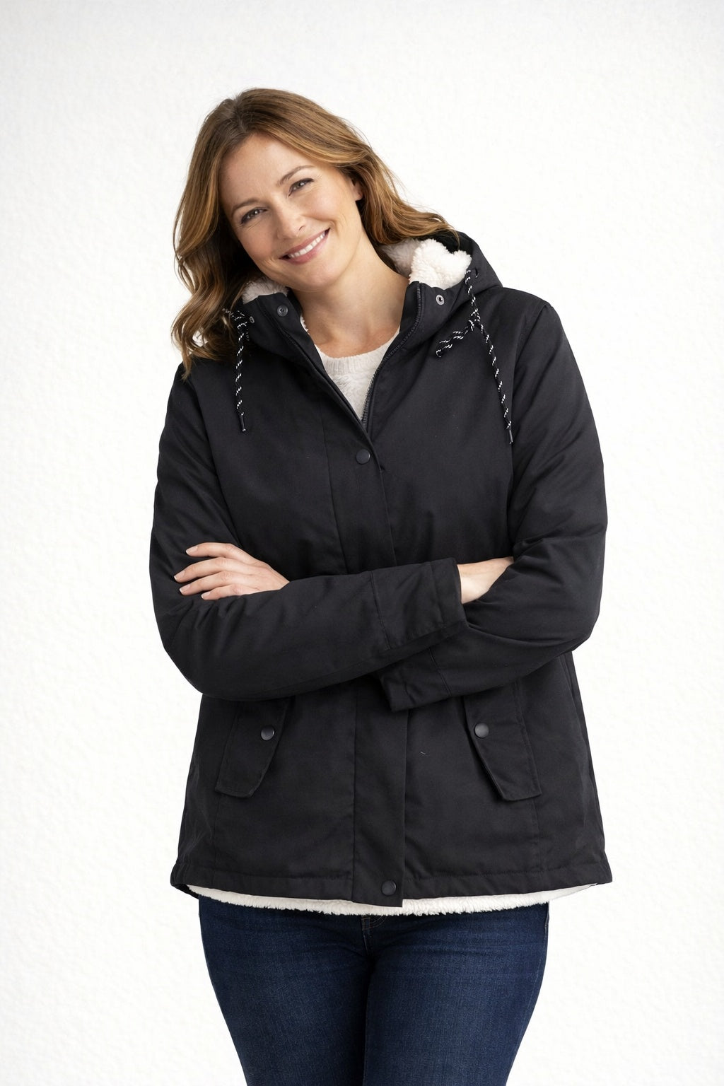 Chaqueta Impermeable con Forro Borreguito para Mujer