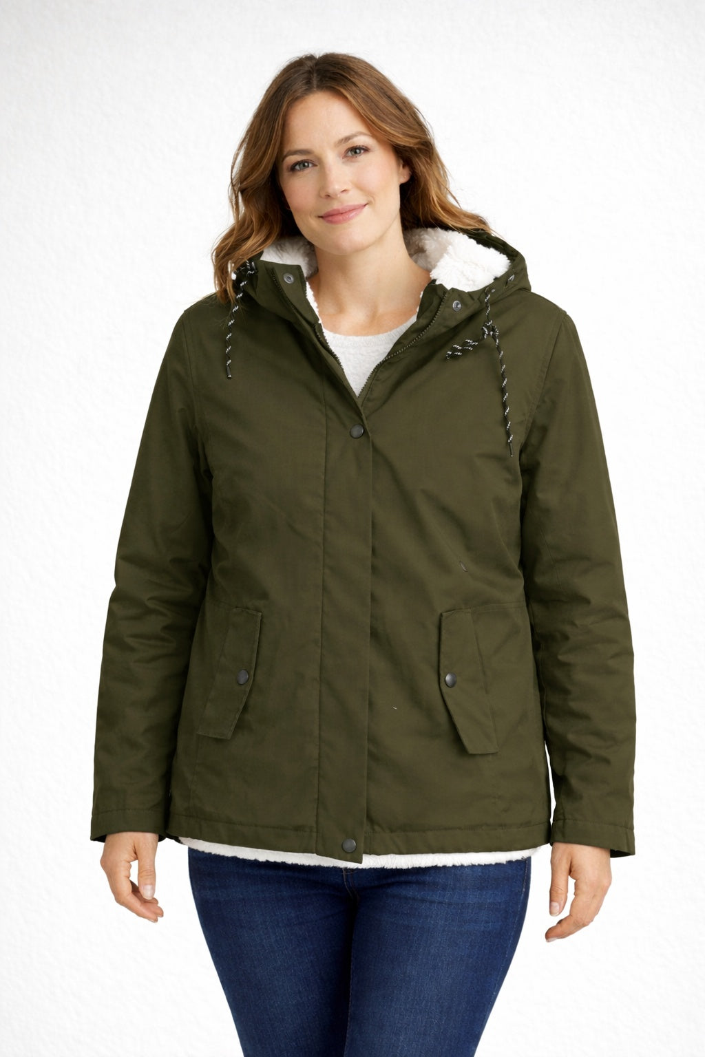 Chaqueta Impermeable con Forro Borreguito para Mujer