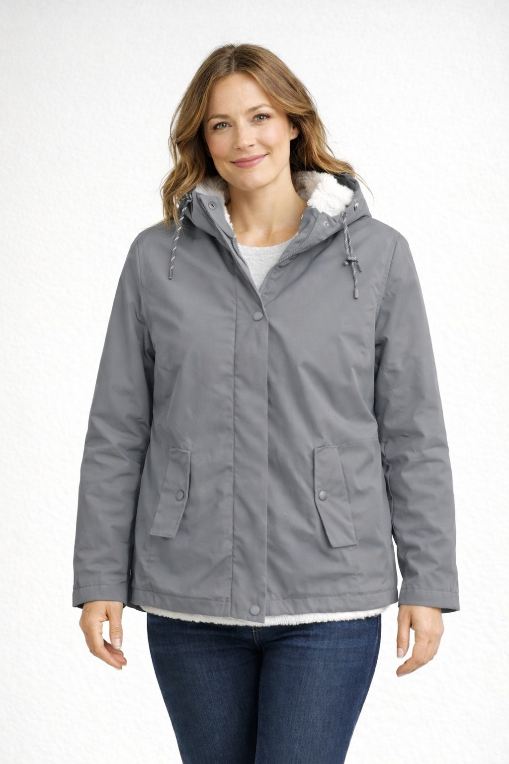 Chaqueta Impermeable con Forro Borreguito para Mujer