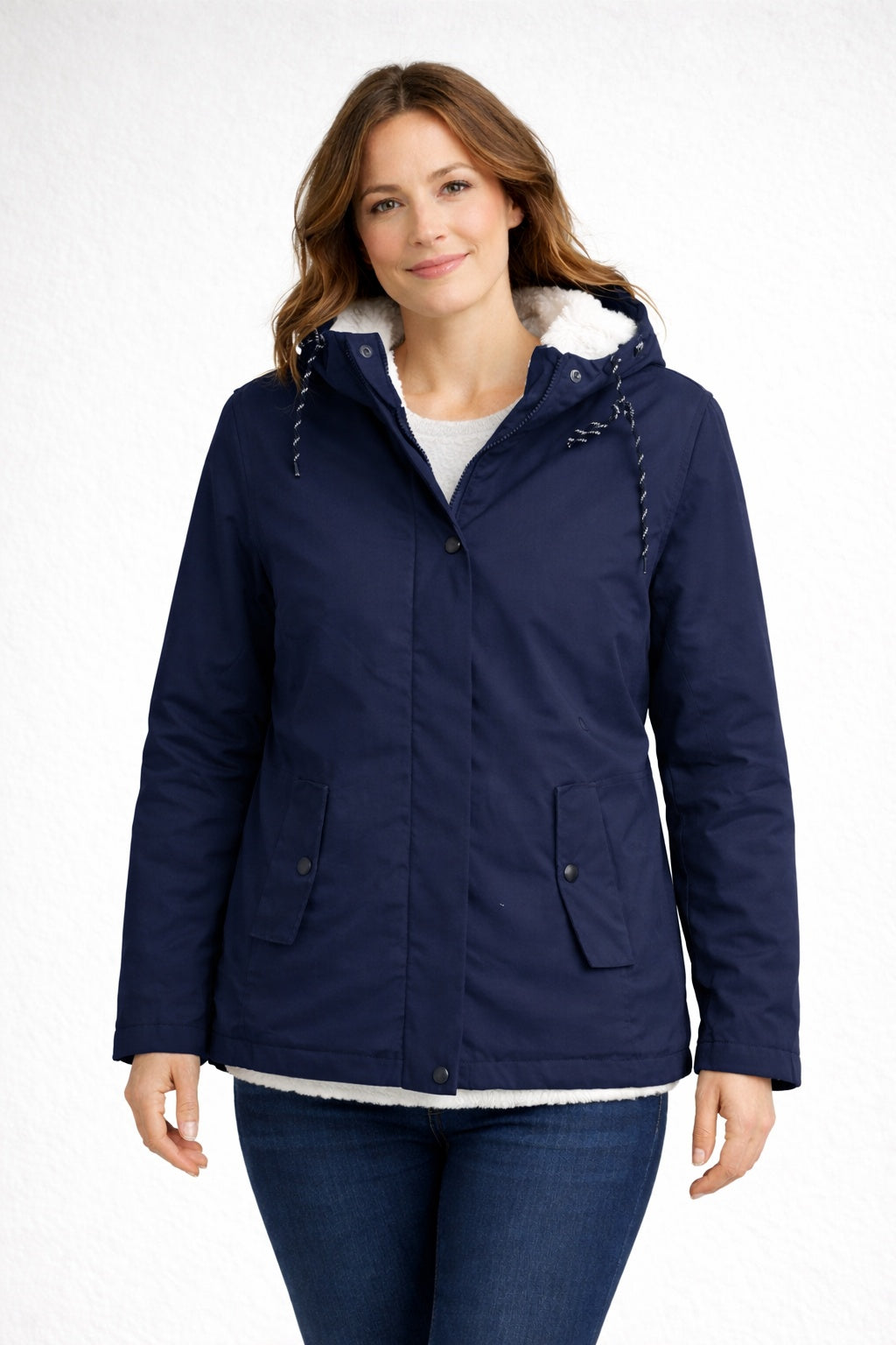 Chaqueta Impermeable con Forro Borreguito para Mujer