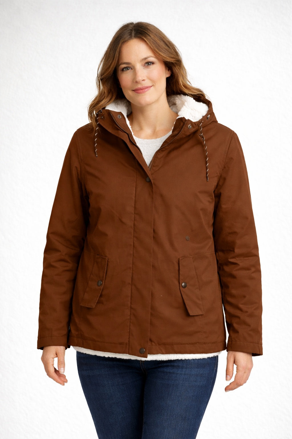 Chaqueta Impermeable con Forro Borreguito para Mujer