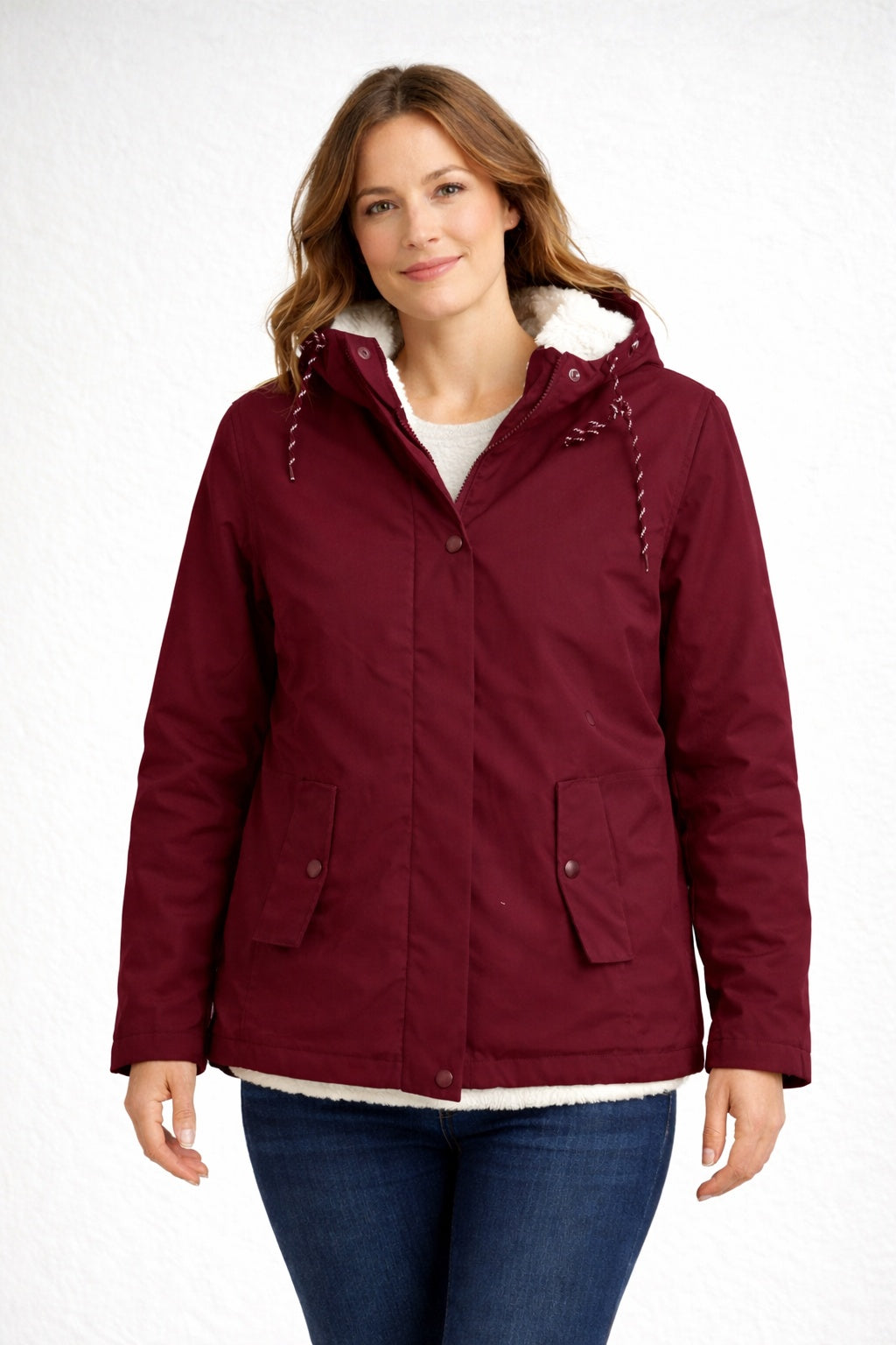 Chaqueta Impermeable con Forro Borreguito para Mujer