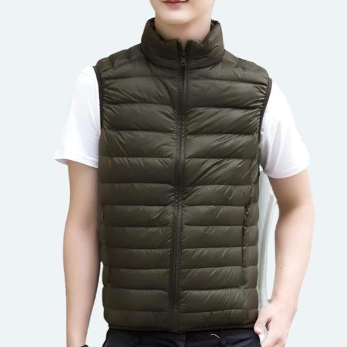 David | Chaleco Acolchado de Plumas Hombre Cuello Alto