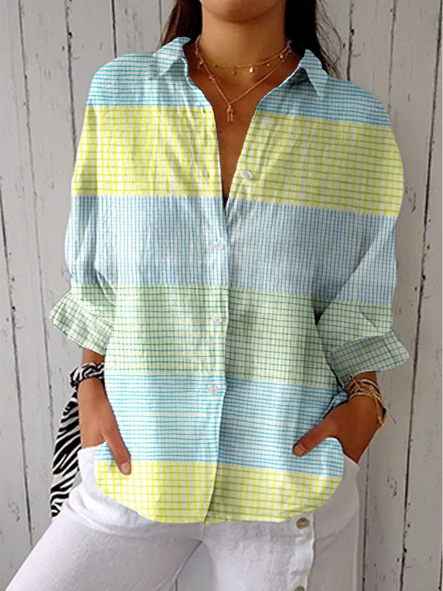 Solterra | Blusa Tropical de Verano Estampada Mujer Escote V