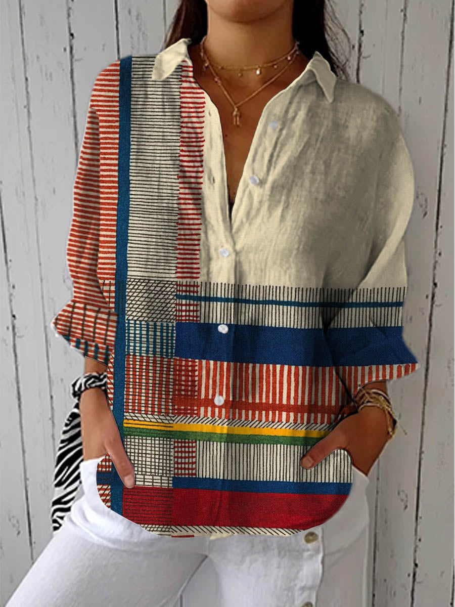 Solterra | Blusa Tropical de Verano Estampada Mujer Escote V