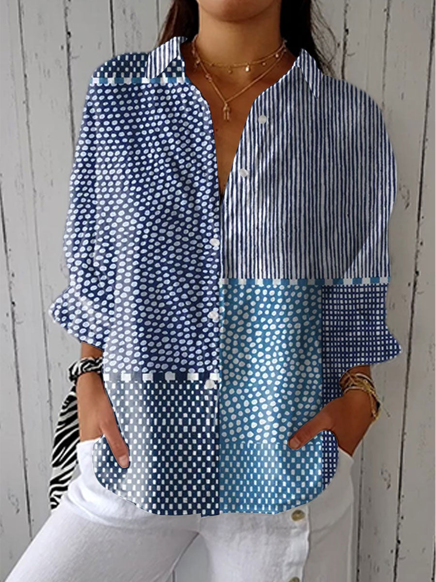 Solterra | Blusa Tropical de Verano Estampada Mujer Escote V
