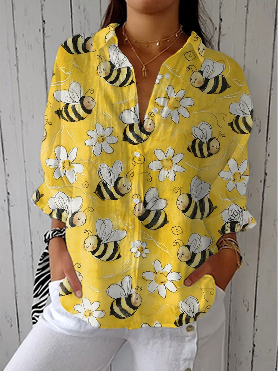 Solterra | Blusa Tropical de Verano Estampada Mujer Escote V