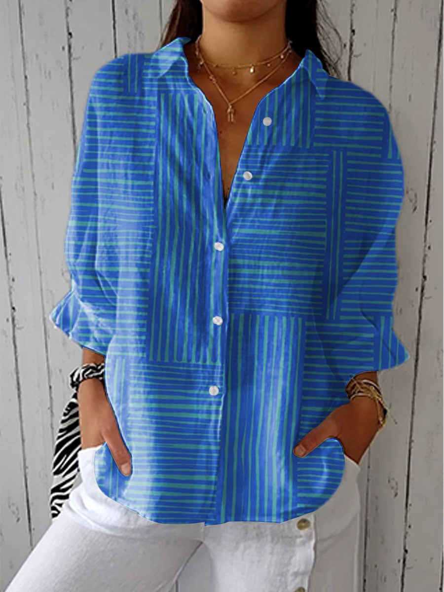 Solterra | Blusa Tropical de Verano Estampada Mujer Escote V