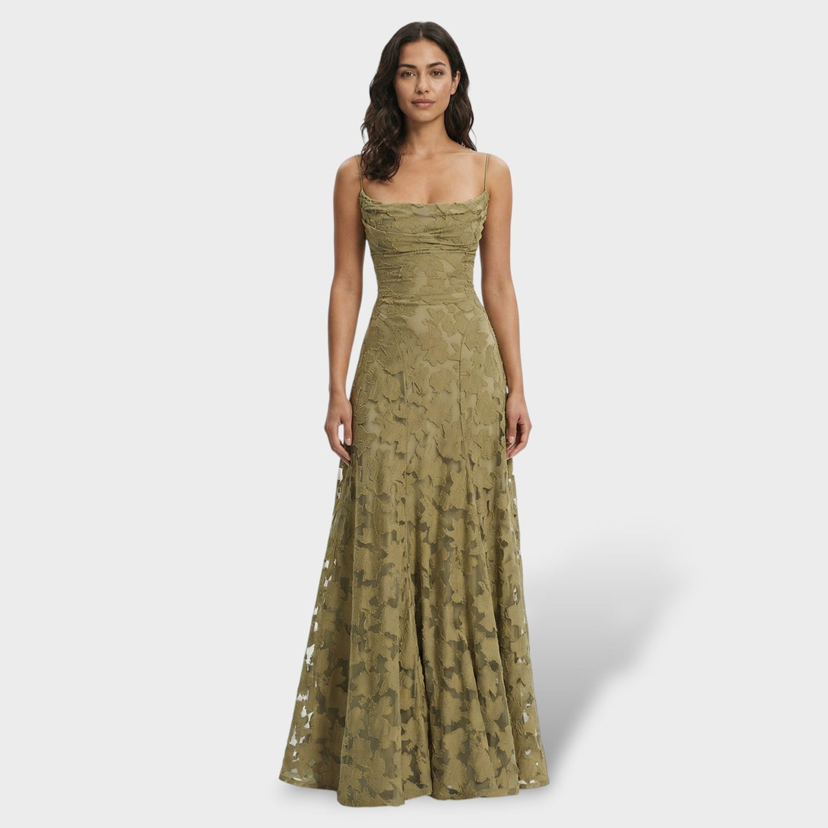 Vestido Largo de Fiesta de Encaje con Espalda Descubierta